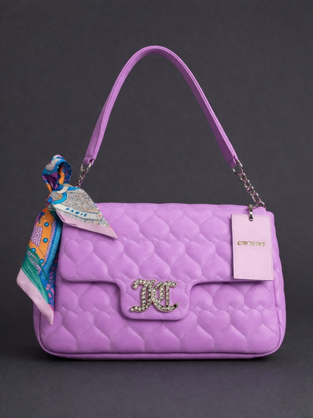 Juicy Couture Lavender Rhinestone Logo Y2K  Purple Shoulder Bag NWT